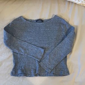 Very soft grey long sleeve crop top